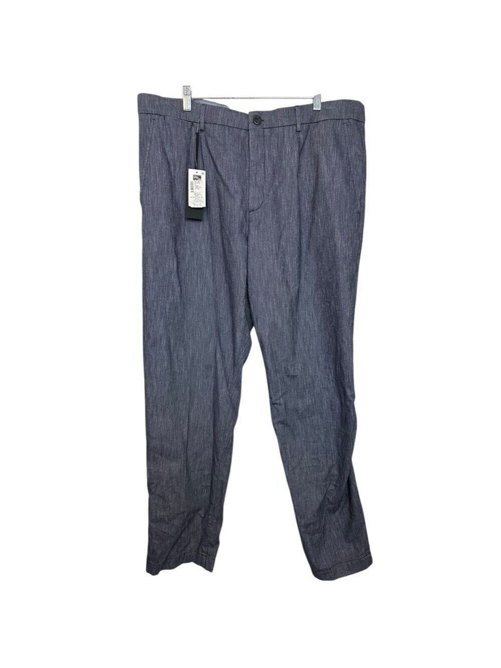 Saks Fifth Avenue Chambray Chino Slim Fit Trousers Pants